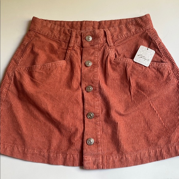 Free People Dresses & Skirts - Free People Ray Corduroy Button-up Mini Skirt Size 4